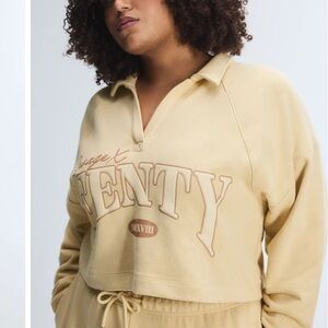 Savage X Fenty Tan Weekender Terry Cropped Sweatshirt 3X